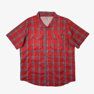Columbia Shirt Men XL Extra Large Plaid Short Sleeve Flap Pocket Fishing Outdoor